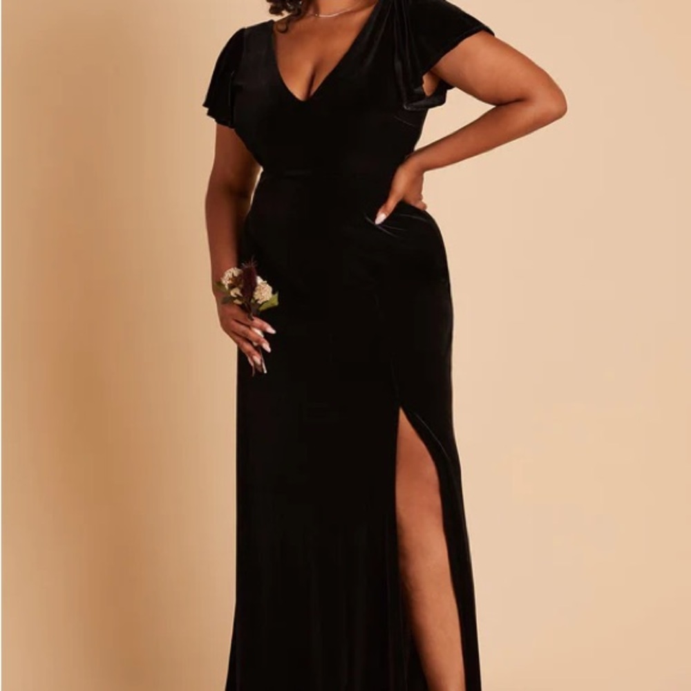 BIRDY GREY black velvet formal dress